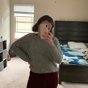h&m gray knitted sweater